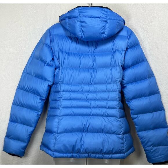 COLUMBIA Omni-Heat Down Jacket Sz Small Ski Coat Water Resistant Hooded Blue - Picture 10 of 11